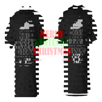 Merry Kentucky Christmas Y’All Festive Kentucky Christmas T-Shirt - Monsterry