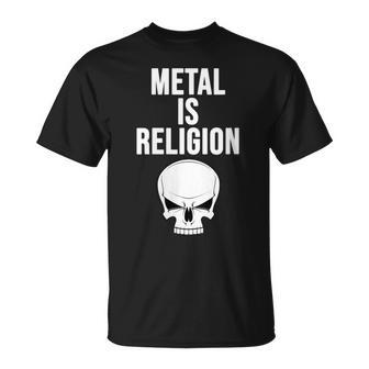 Metal Is Religion Heavy Metal Skull T-Shirt - Cadeauxyz