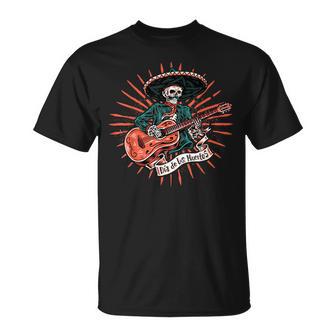 Mexique Rock Squelette I Mexico Skeleton I Guitare Squelette T-Shirt - Cadeauxyz