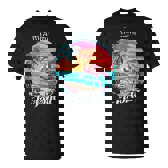 Miami Florida Beach Flamingo Tropical Souvenir T-Shirt - Monsterry