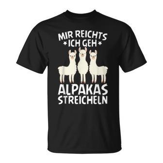 Mir Reichts Ich Geh Alpakas Streicheln Llama Animal T-Shirt - Geschenkecke