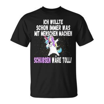 Was Mit Menschen Machen Unicorn Saying T-Shirt - Geschenkecke