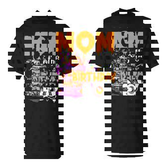 Mom Of The Birthday Boy Halloween Spooky Bday Kid T-Shirt - Thegiftio UK