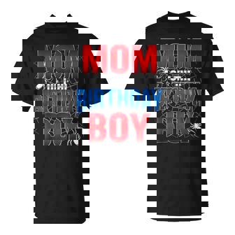 Mom Of The Birthday Boy Matching Family Spider Web T-Shirt - Seseable