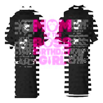 Mom Of The Boss Birthday Girl Baby Family Party Decor T-Shirt - Thegiftio UK