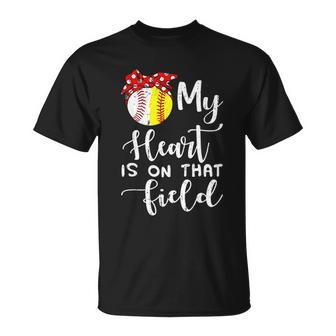 My Heart Is On That Field Baseball T-Shirt - Thegiftio