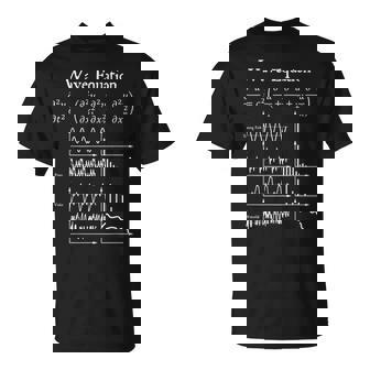 Nerdy Wave Equation Music Physics Science Math Teacher Geek T-Shirt - Monsterry