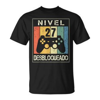 Nivel 27 Desbloqueado Gamer 27 Años 1995 Divertido Chico Camiseta unisex - Regaloses