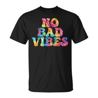 No Bad Vibes Awesome Summer Streetwear Tie Dye T-Shirt - Monsterry
