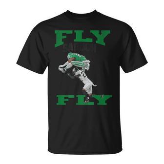 No Look Reverse Hurdle Fly Saquon Fly Football T-Shirt | Mazezy