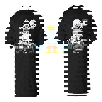 No Pain No Gain Duck Gym Workout & Fitness Training T-Shirt - Monsterry