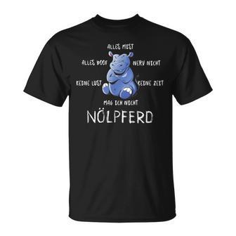 Nölpfer Nörgelndes Nö Saying Hippo Fun Word Game T-Shirt - Geschenkecke