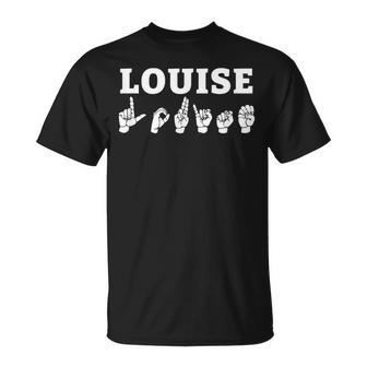 Nom Personnalisé Langue Des Signes Louise Asl Teacher Deaf T-Shirt - Cadeauxyz