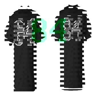 Number 84 Sports Jersey Green White Lucky Number T-Shirt - Monsterry