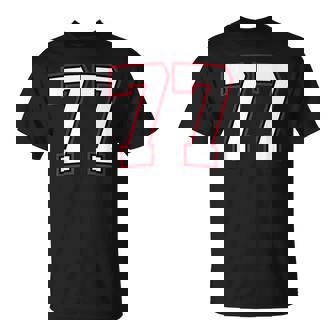 Número Setenta Y Siete 77 Camiseta unisex - Regaloses