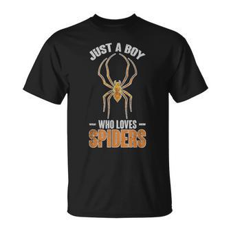 Nur Ein Junge Der Spinnen Liebt Arachnide Spider T-Shirt - Geschenkecke