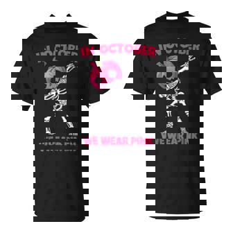 In October We Wear Pink Breast Cancer Pumpkin Halloween Boys T-Shirt - Thegiftio UK