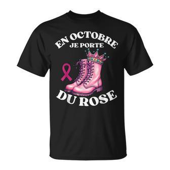Octobre Rose Sensibilisation Ruban Rose Fleur T-Shirt - Cadeauxyz