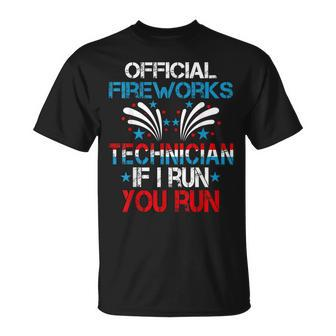 Official Fireworks Technician 4Th Of July Pyro-Technician T-Shirt - Monsterry