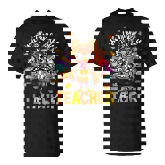 One Thankful Teacher Thanksgiving Turkey Cute Crayon Pencil T-Shirt - Monsterry