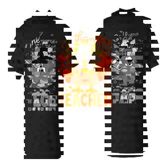 One Thankful Teacher Turkey Pencil Thanksgiving Teachers T-Shirt - Thegiftio