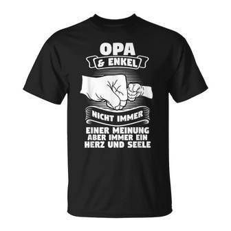 Opa & Enkel Immer Ein Herz Und Seele Opa Angel S T-Shirt - Geschenkecke