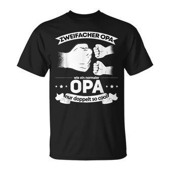 Opa Hoch 2 Grandchildren Grandchildren Grandpa T-Shirt - Geschenkecke