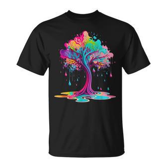 Paint Drip Tree Paint Splash Tree Of Life T-Shirt | Seseable UK