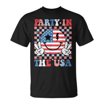 Party In The Usa Smile Flag American 4Th Of July T-Shirt - Monsterry