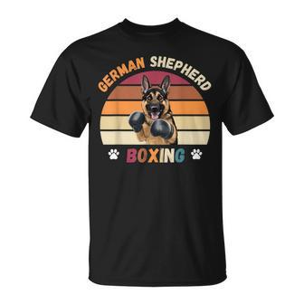 Pastor Alemán Como Campeón De Boxeo En Guantes Boxer Camiseta unisex - Regaloses