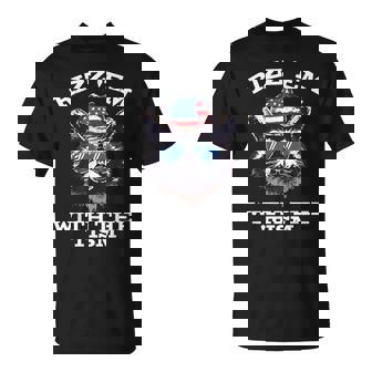 Patriotic Rizz Em With The Tism Raccoon Meme 4Th Of July T-Shirt - Thegiftio UK
