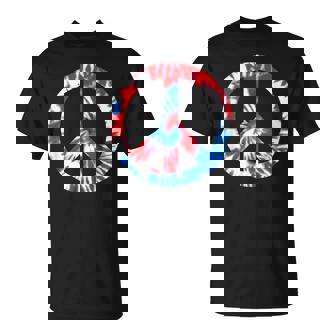 Patriotic Tie Dye Peace Sign 4Th Of July Parade T-Shirt - Monsterry