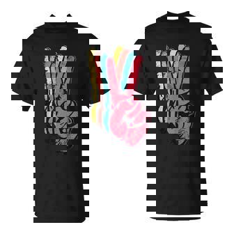 Peace Hand Sign Retro Vintage 70S 80S 90S Pop Culture T-Shirt - Monsterry