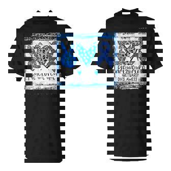 Peace Love Cure Blue Ribbon T1d Type 1 Diabetes Awareness T-Shirt - Monsterry