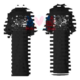 Peace Love Dog Cute Dog Paw Print American Flag 4Th Of July T-Shirt - Monsterry
