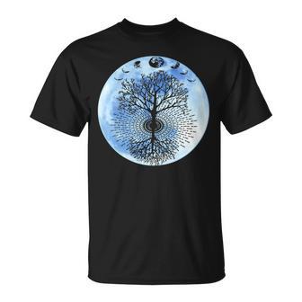 Phases De La Lune Pleine Lune Arbre Deie T-Shirt - Cadeauxyz