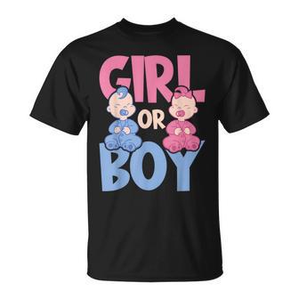 Pink Or Blue Party Pregnancy Girl Or Boy Gender Reveal T-Shirt - Monsterry