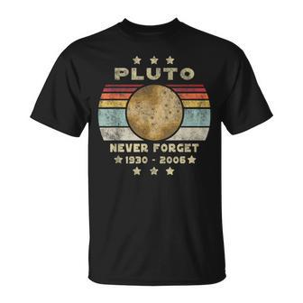 Pluto Never Forget Retro intage Retro Space T-Shirt - Geschenkecke