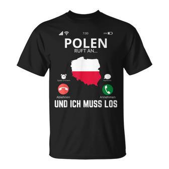 Polen Calls And I Must Go Poland Flag T-Shirt - Geschenkecke