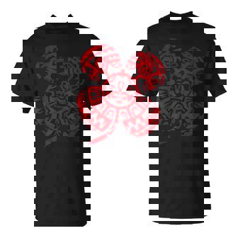 Polynesia Maori Tiki Four Leaf Clover Tribal Tattoo Lucky T-Shirt - Monsterry