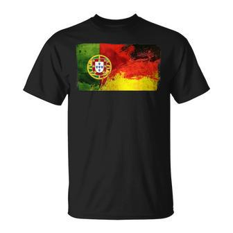 Portugal Deutschland Fusion Football Sport Competition Friends T-Shirt - Seseable