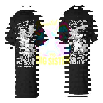 Promoted To Big Sister Dabbing Unicorn Older Sister T-Shirt | Seseable UK