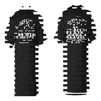 Promoted To Grandpa Est 2025 Grandparents Baby Announcement T-Shirt - Monsterry