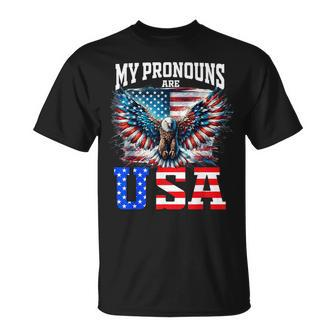 My Pronouns Are Usa Eagle American 4Th Of July T-Shirt - Monsterry DE