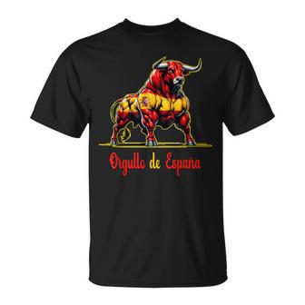 Proud Of Spain Bull Flags Español Pamplona T-Shirt - Geschenkecke