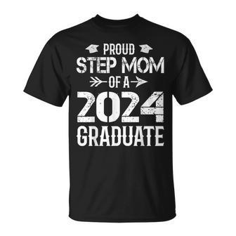 Proud Step Mom Of A 2024 Graduate Graduation T-Shirt - Monsterry