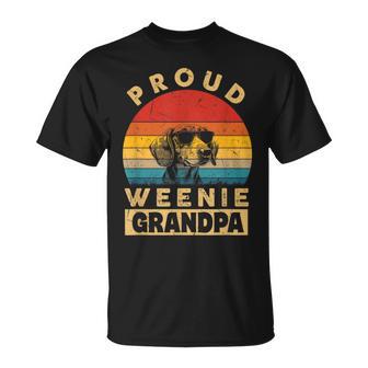 Proud Weenie Grandpa Dog Dachshund Grand Paw Dad T-Shirt - Monsterry