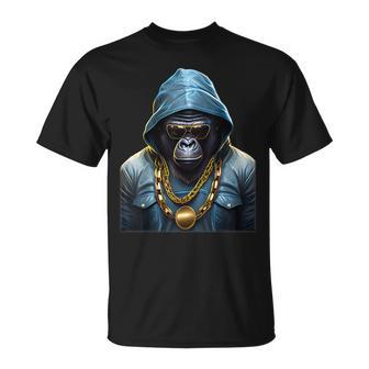 Rapper Gorilla I Retro Hip Hop I Gorilla Hip Hop Gangster T-Shirt - Geschenkecke