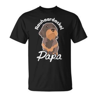 Rauhaard Dachshund Papa Dachshund Teckel Rauhaard Dachshund T-Shirt - Geschenkecke