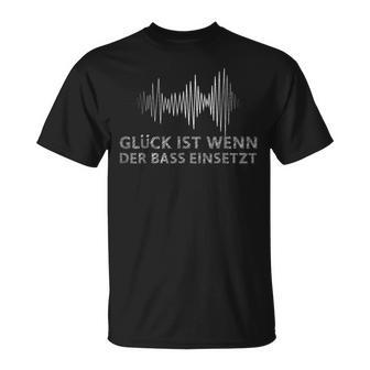 Rave Hardtekk Gabber Glück Ist Wenn Der Bass Einsetzsetzt T-Shirt - Geschenkecke